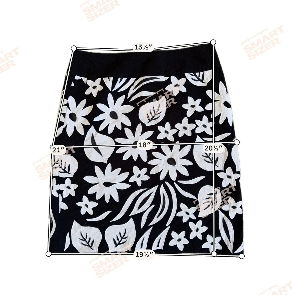 Liz Claiborne Petite Black White Floral Embroidered Applique Mini Skirt 4P‎